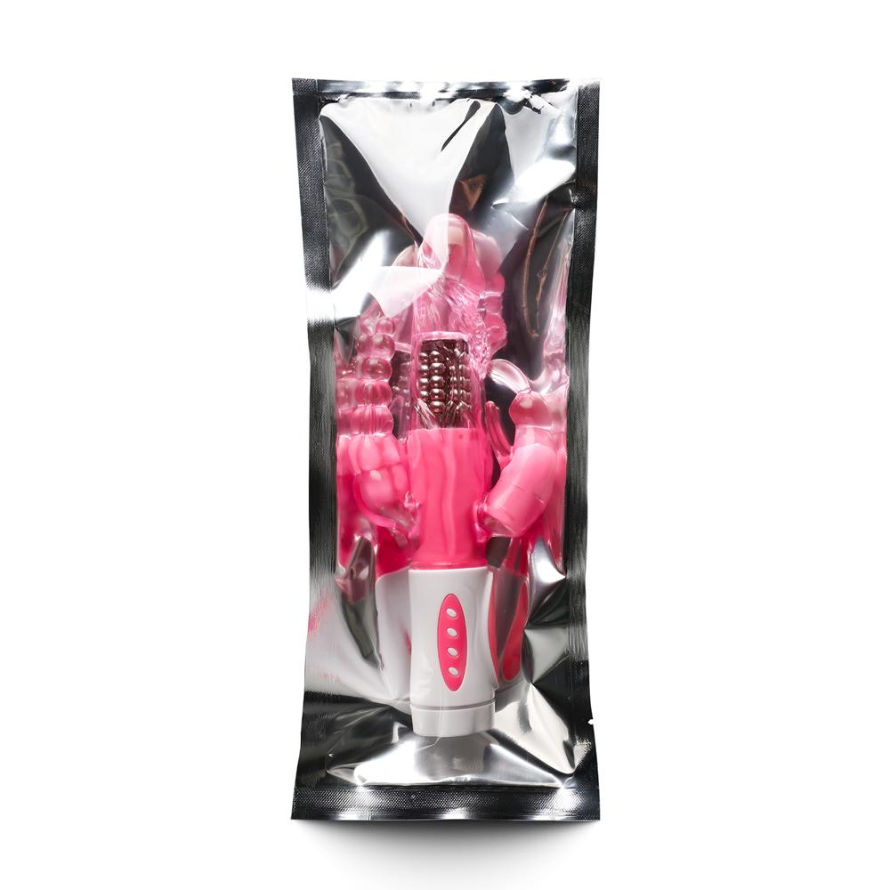 Pink Color Pearls and Rabbit Vibrator with Vibrating Beads