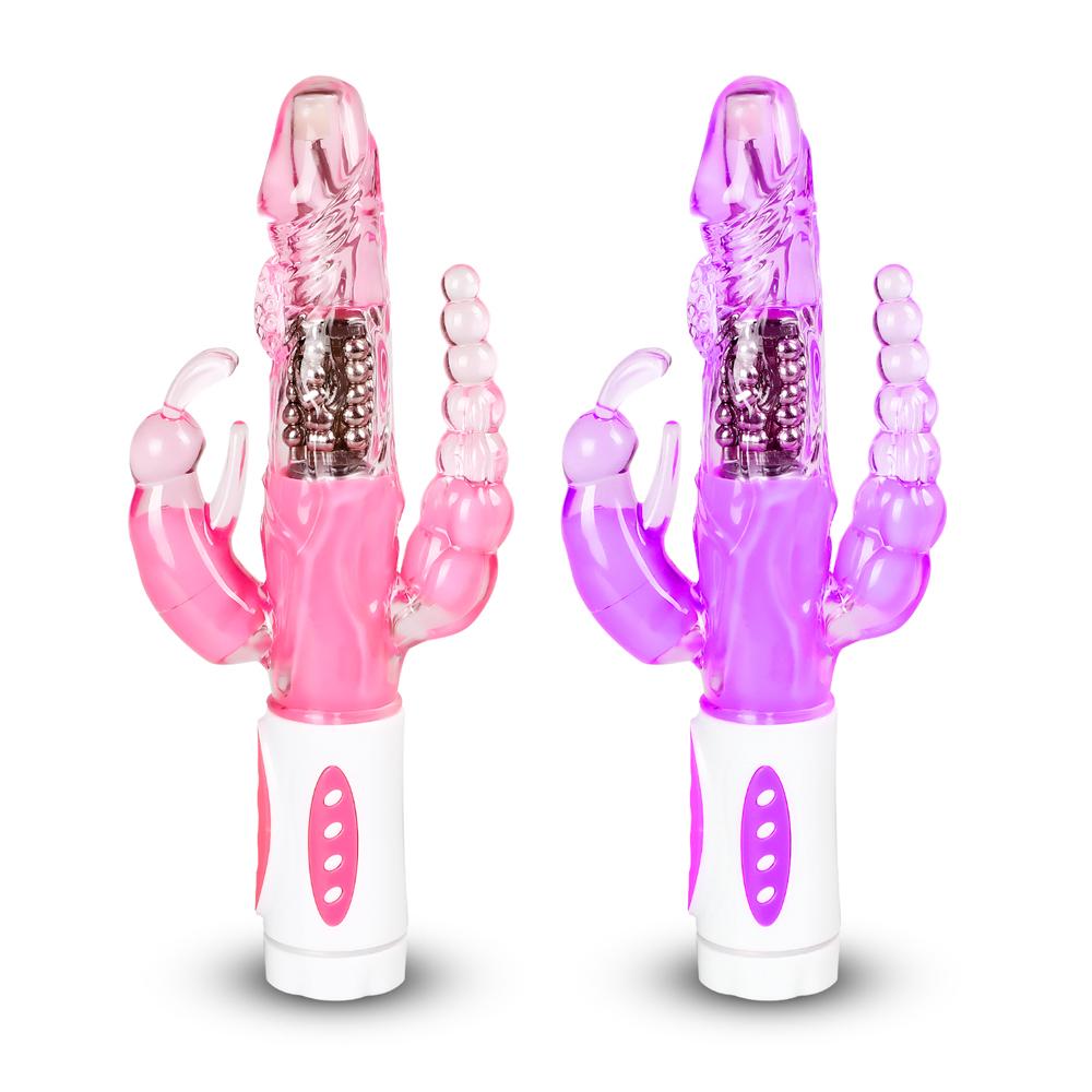 Pink Color Pearls and Rabbit Vibrator with Vibrating Beads