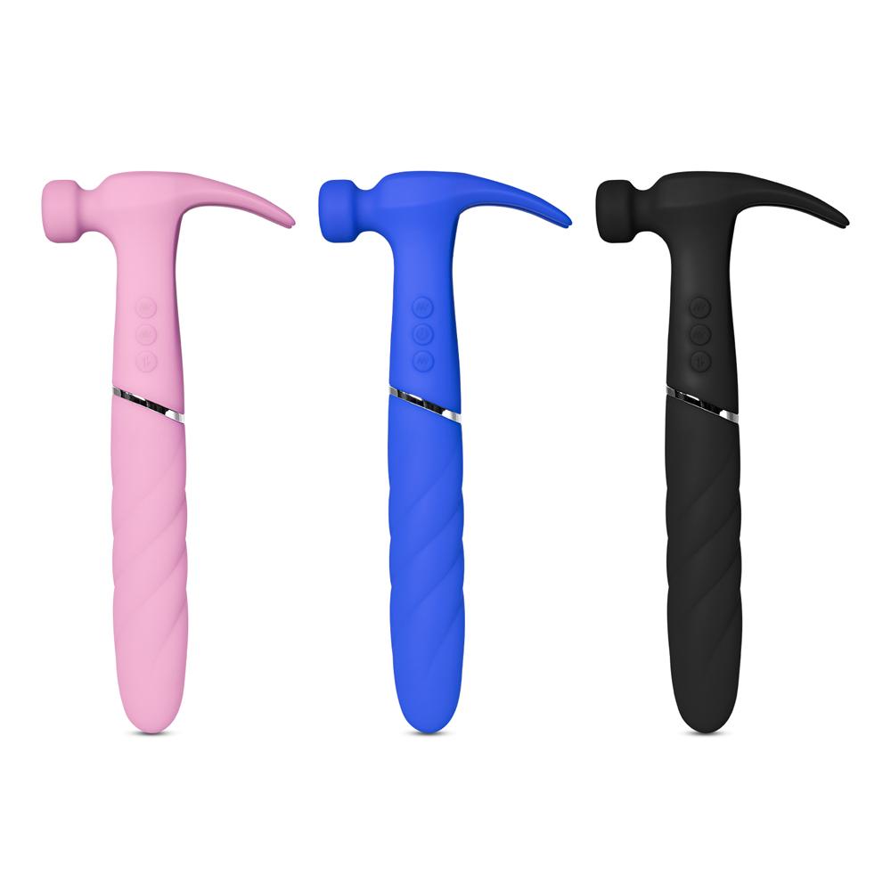 Pink Color Silicone 10 Functions Hammer Vibrators