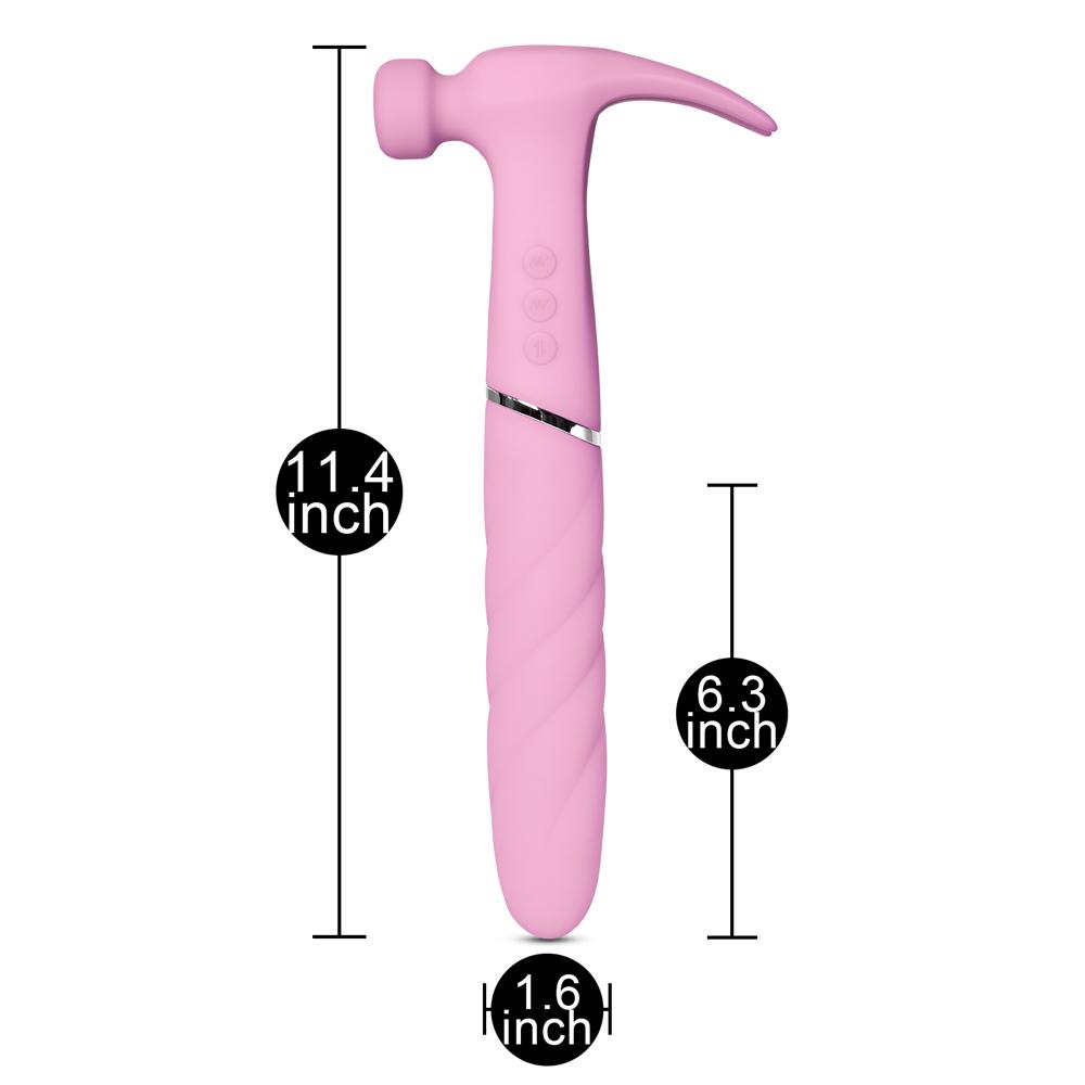 Pink Color Silicone 10 Functions Hammer Vibrators