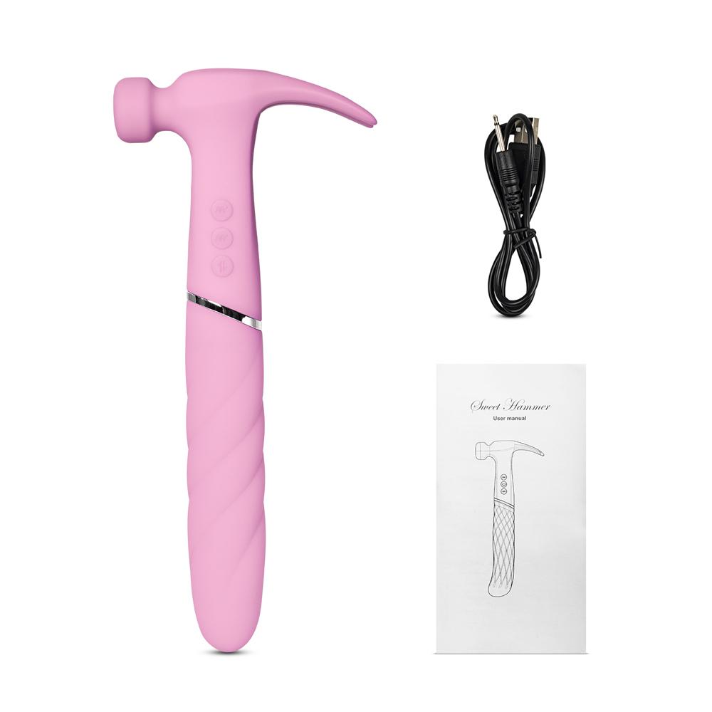 Pink Color Silicone 10 Functions Hammer Vibrators