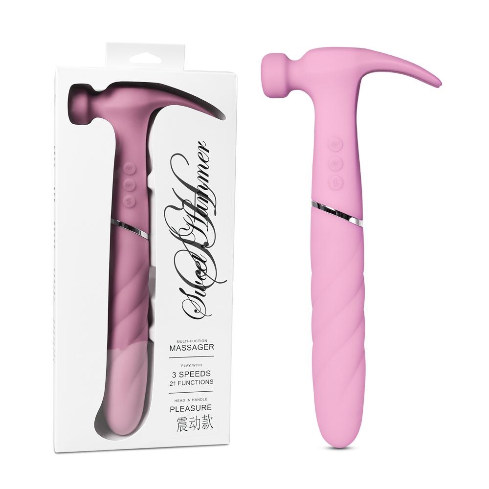 Pink Color Silicone 10 Functions Hammer Vibrators