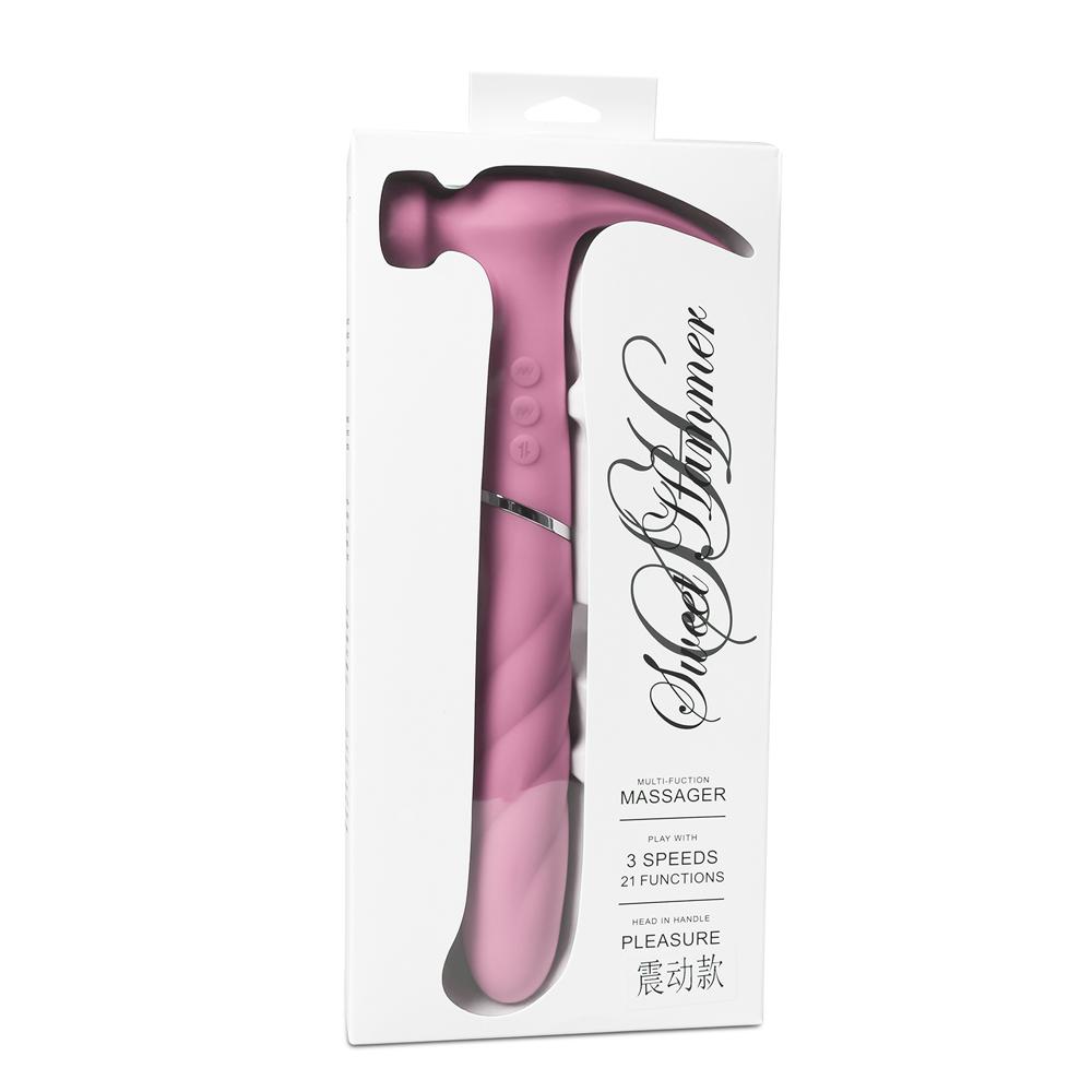 Pink Color Silicone 10 Functions Hammer Vibrators