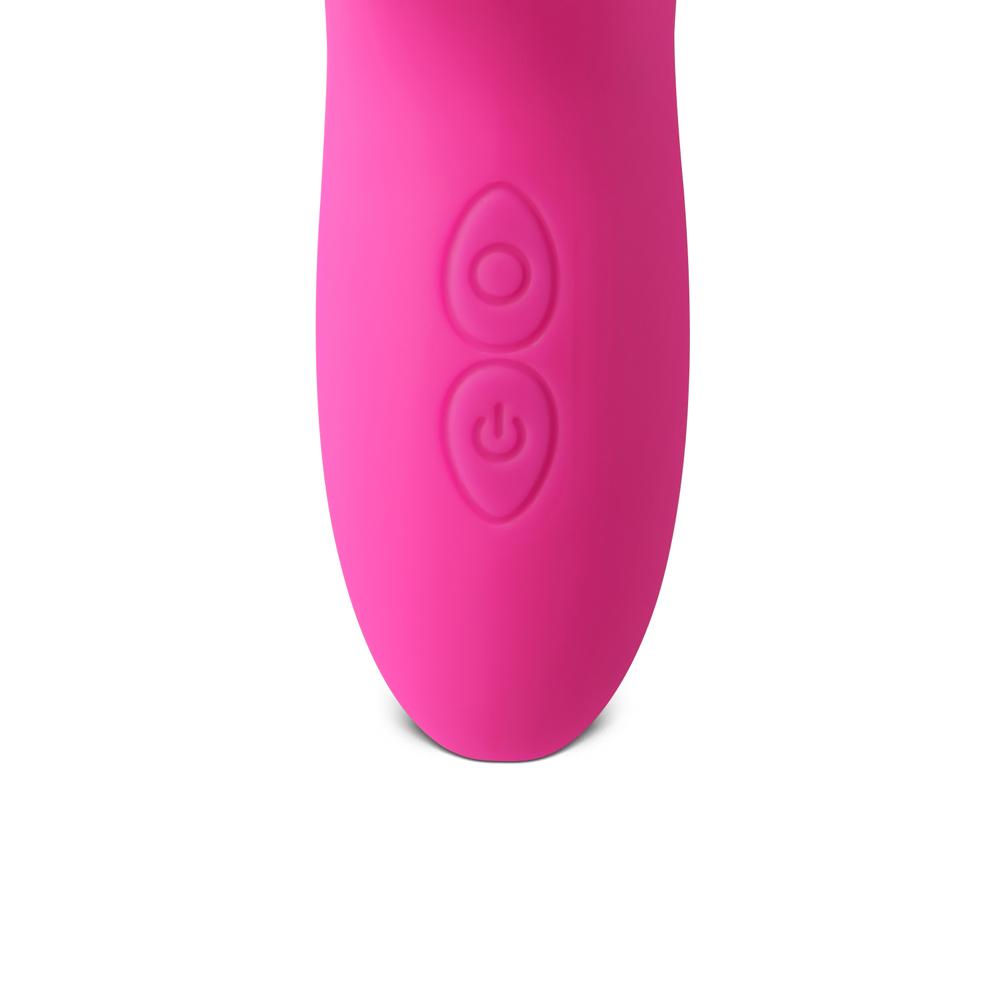 Pink Color Silicone G-Spot Vibrator with Sucking and Wiggling Function