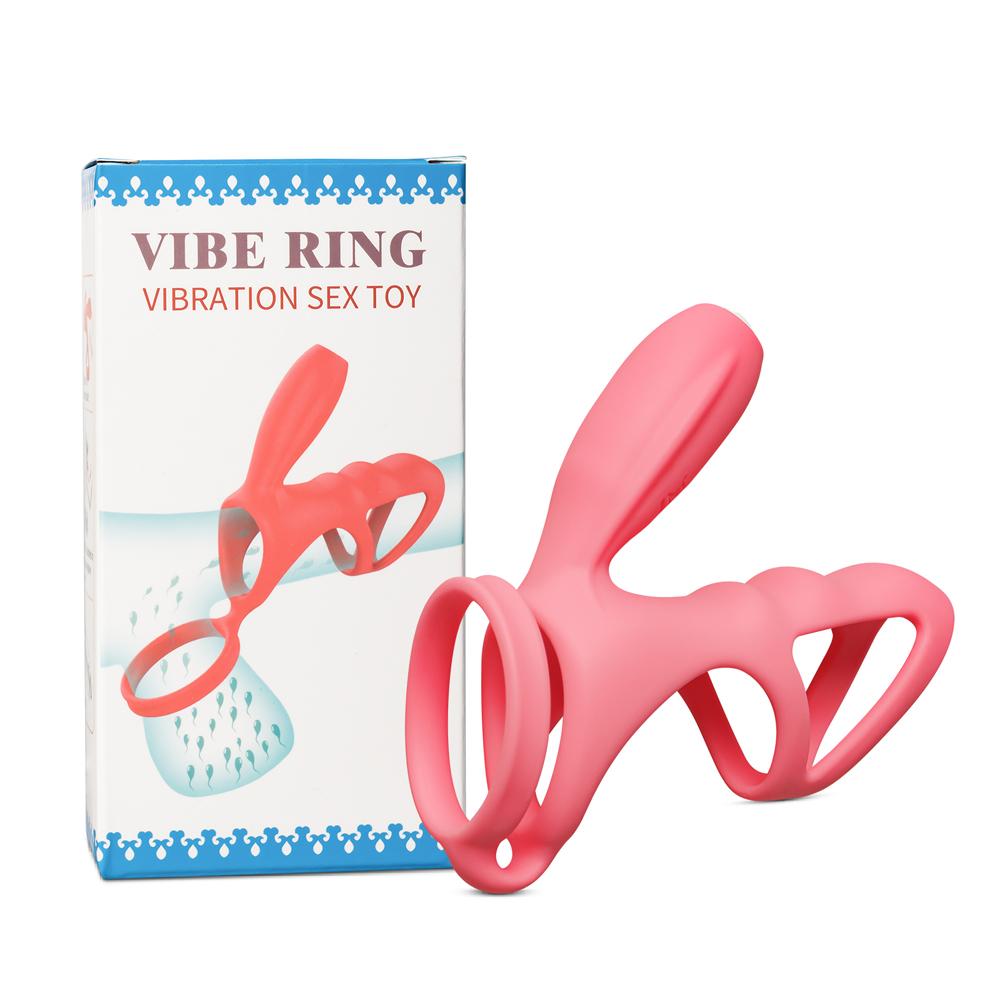 Pink Color Silicone Vibrating Cock Ring