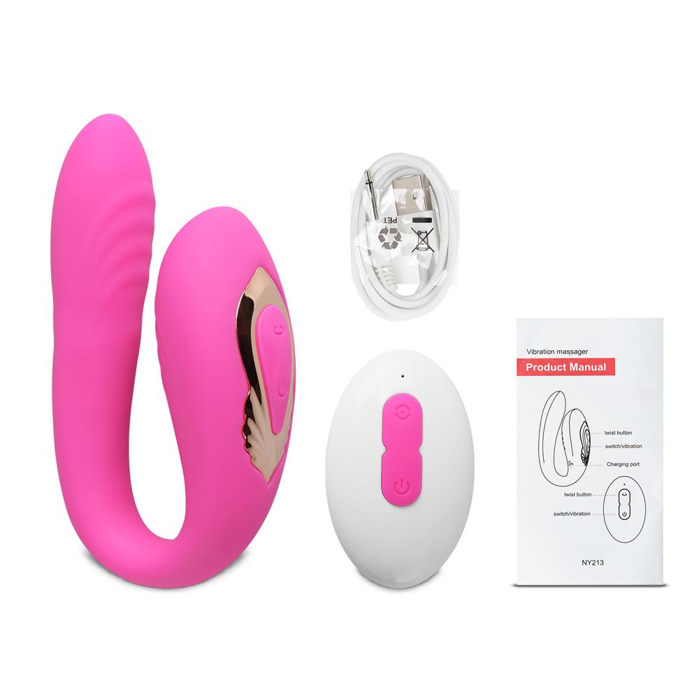 Pink Color Silicone Vibrator for Couple with Rotating Function