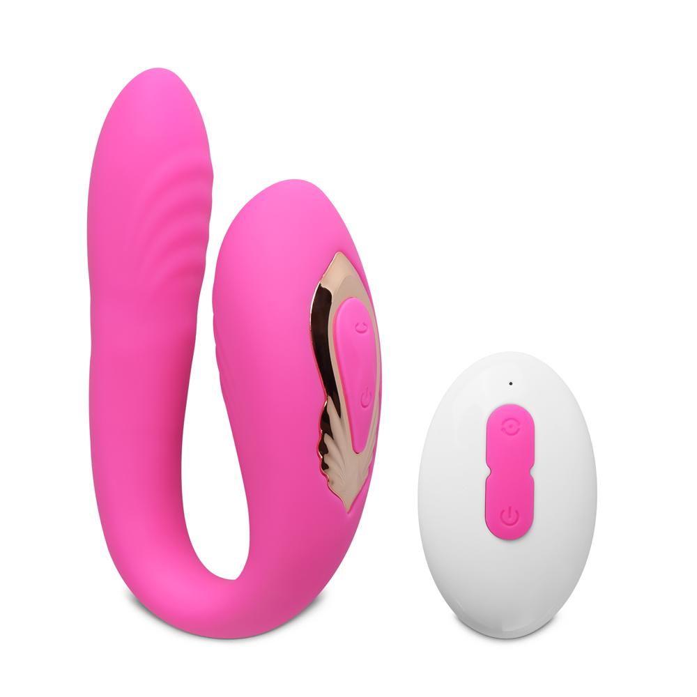 Pink Color Silicone Vibrator for Couple with Rotating Function