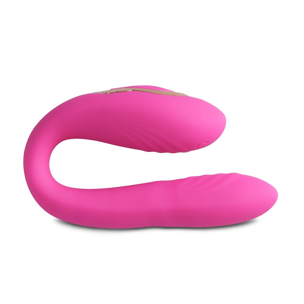 Pink Color Silicone Vibrator for Couple with Rotating Function