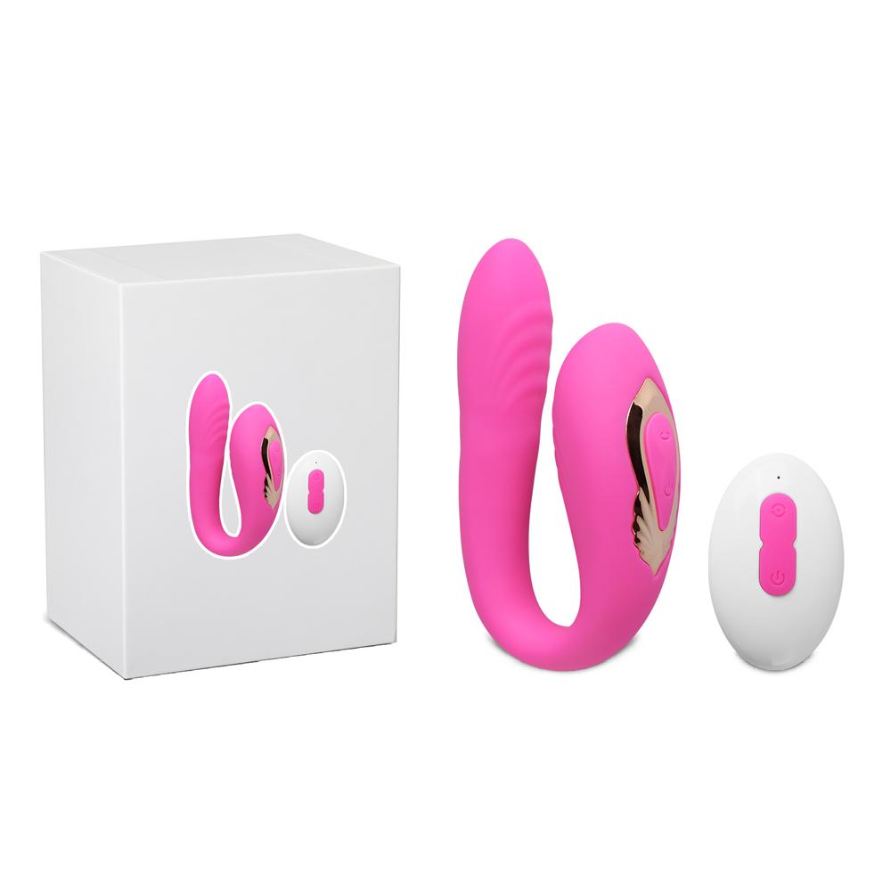 Pink Color Silicone Vibrator for Couple with Rotating Function