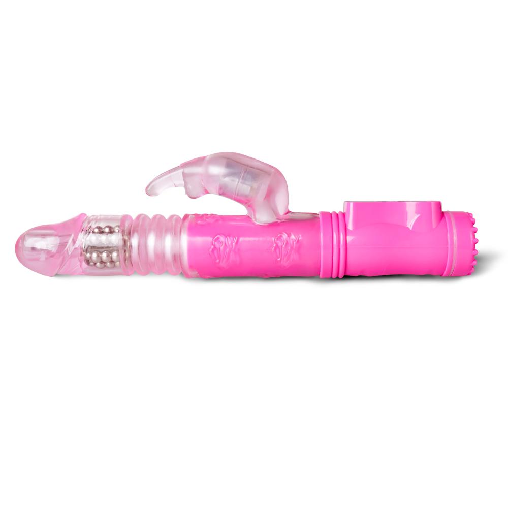 Pink Color Thrusting Rabbit Pearls Vibrator