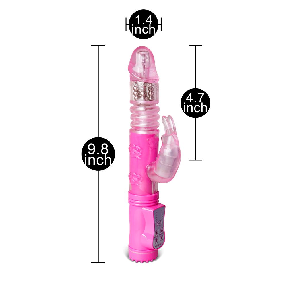 Pink Color Thrusting Rabbit Pearls Vibrator