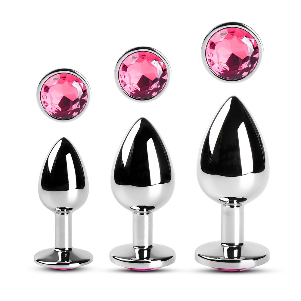 Pink Large Metallic Anal Plug