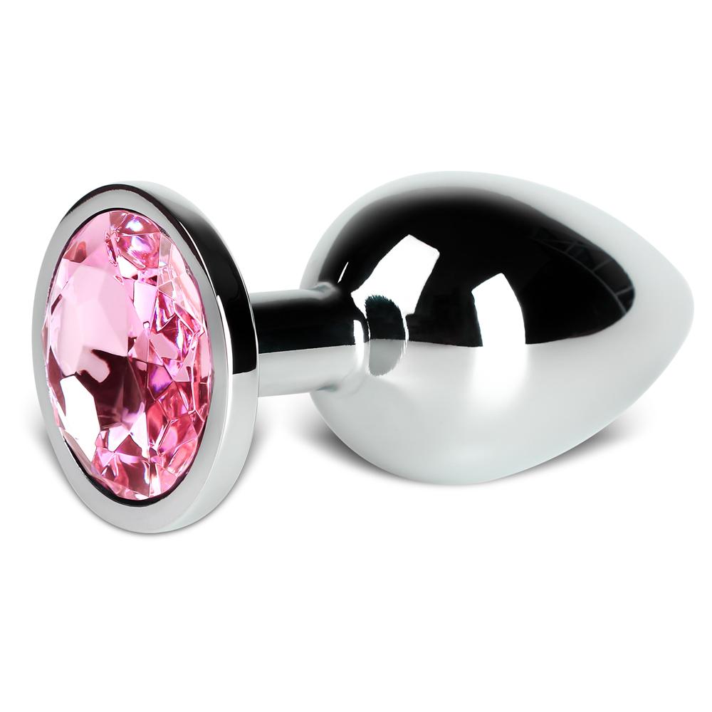 Pink Large Metallic Anal Plug