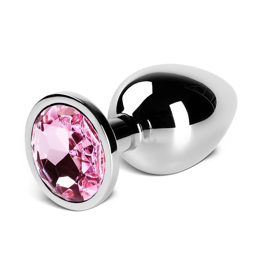 Pink Medium Metallic Anal Plug