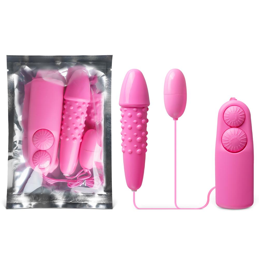 Pink Multi-Speed Battery-Operated Dual Vibrating Eggs (Foil Bag)