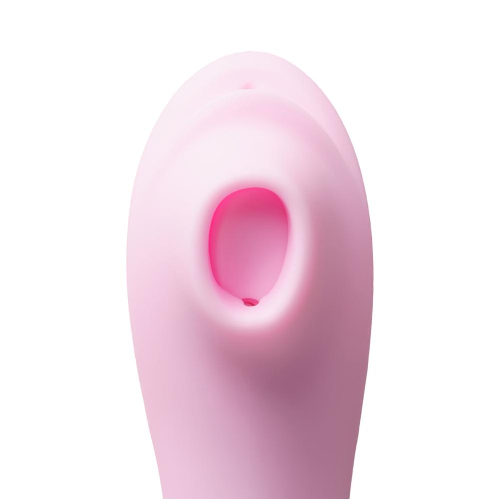 Pink Sucking Massager with 12-Speed, Medical Grade Silicone, Waterproof, Plug-In Rechargeable