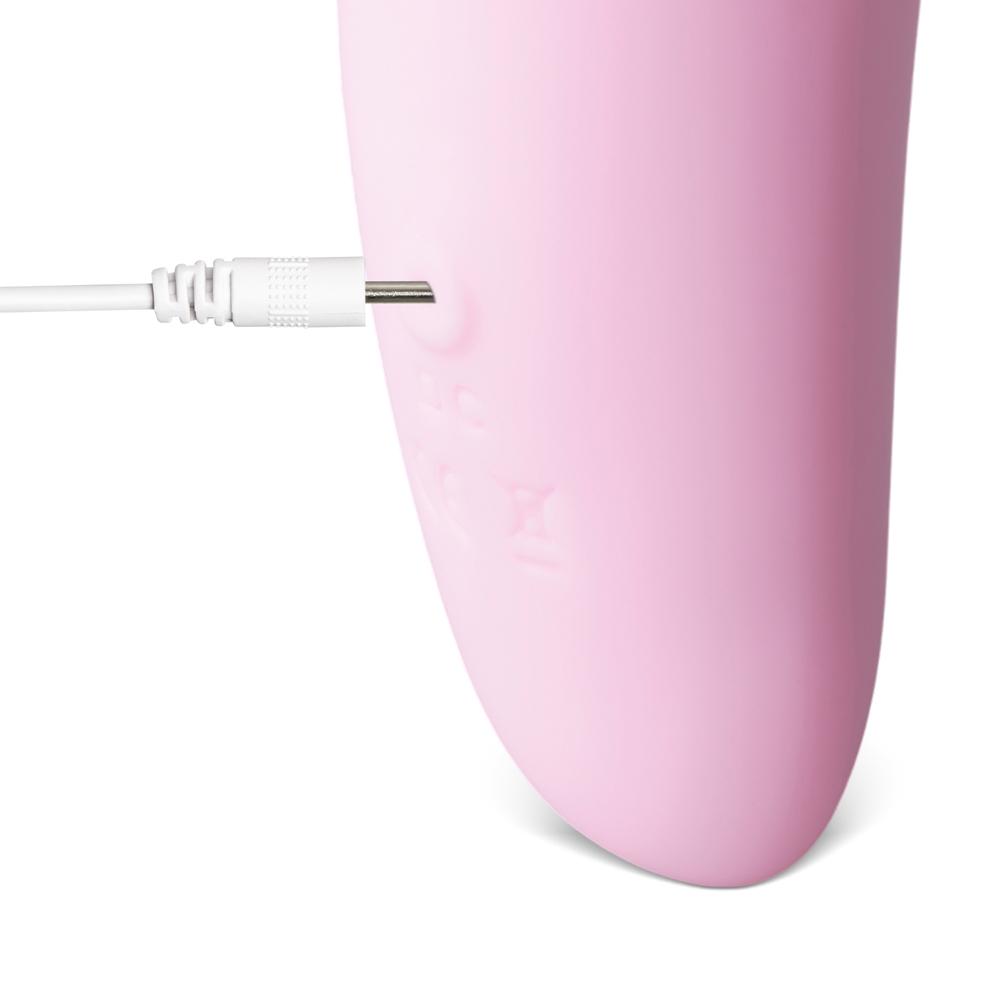 Pink Sucking Massager with 12-Speed, Medical Grade Silicone, Waterproof, Plug-In Rechargeable