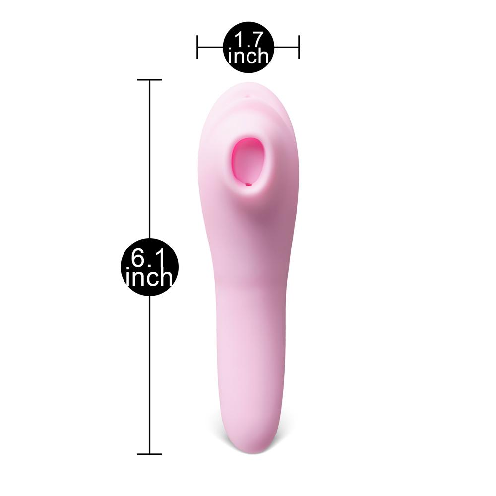 Pink Sucking Massager with 12-Speed, Medical Grade Silicone, Waterproof, Plug-In Rechargeable