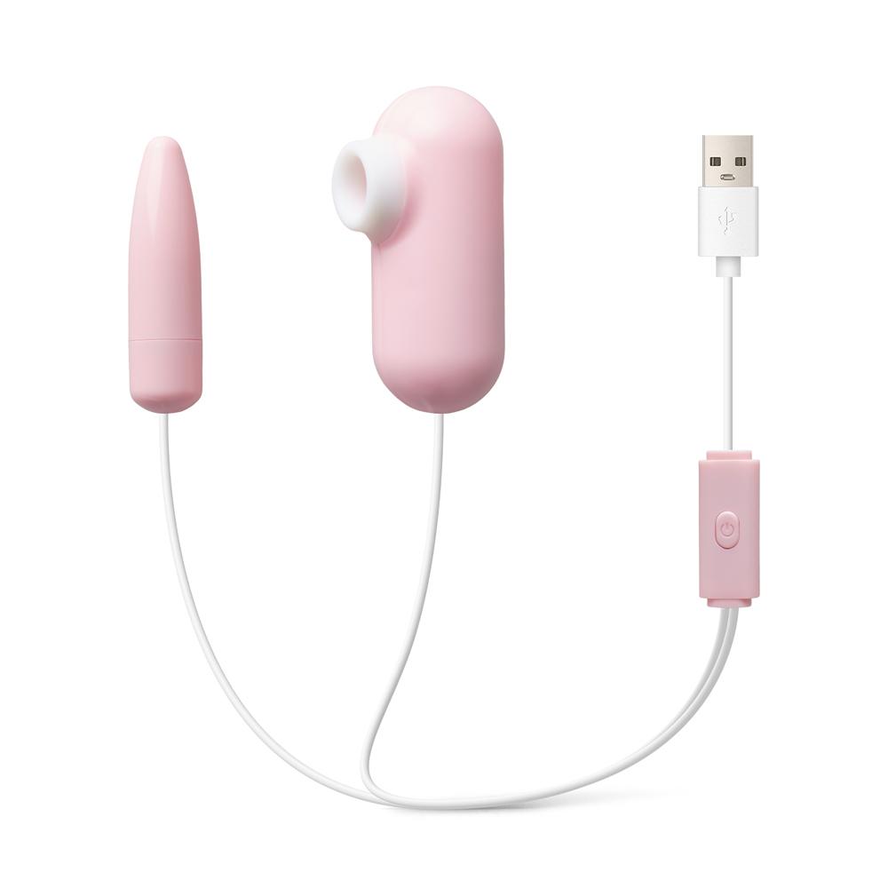 Pink USB-Powered 12-Speed Vibrating & Sucking Egg (Foil Bag)