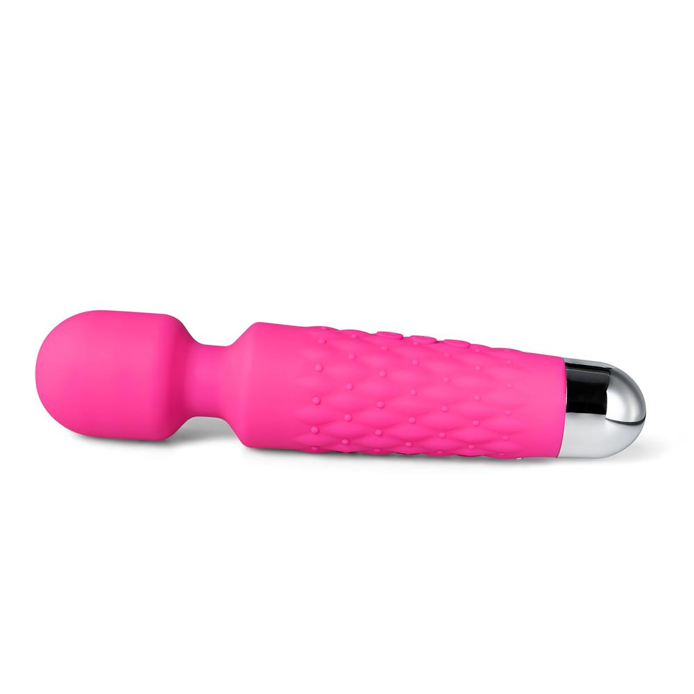 Popular Pink Color 9 Speeds Rechargeable Silicone Wand Massager