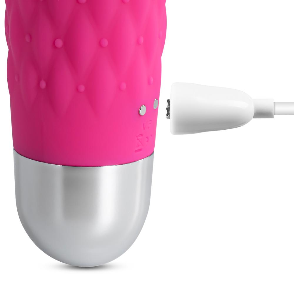 Popular Pink Color 9 Speeds Rechargeable Silicone Wand Massager