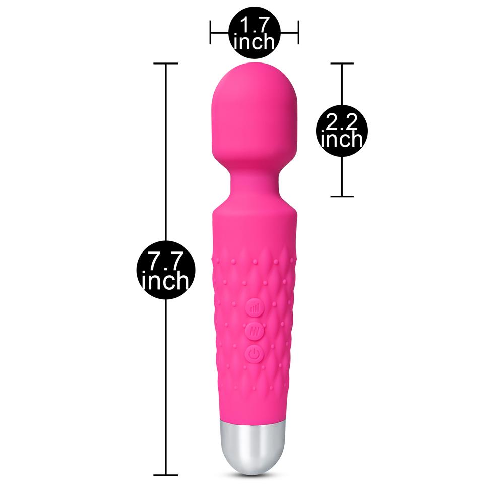 Popular Pink Color 9 Speeds Rechargeable Silicone Wand Massager