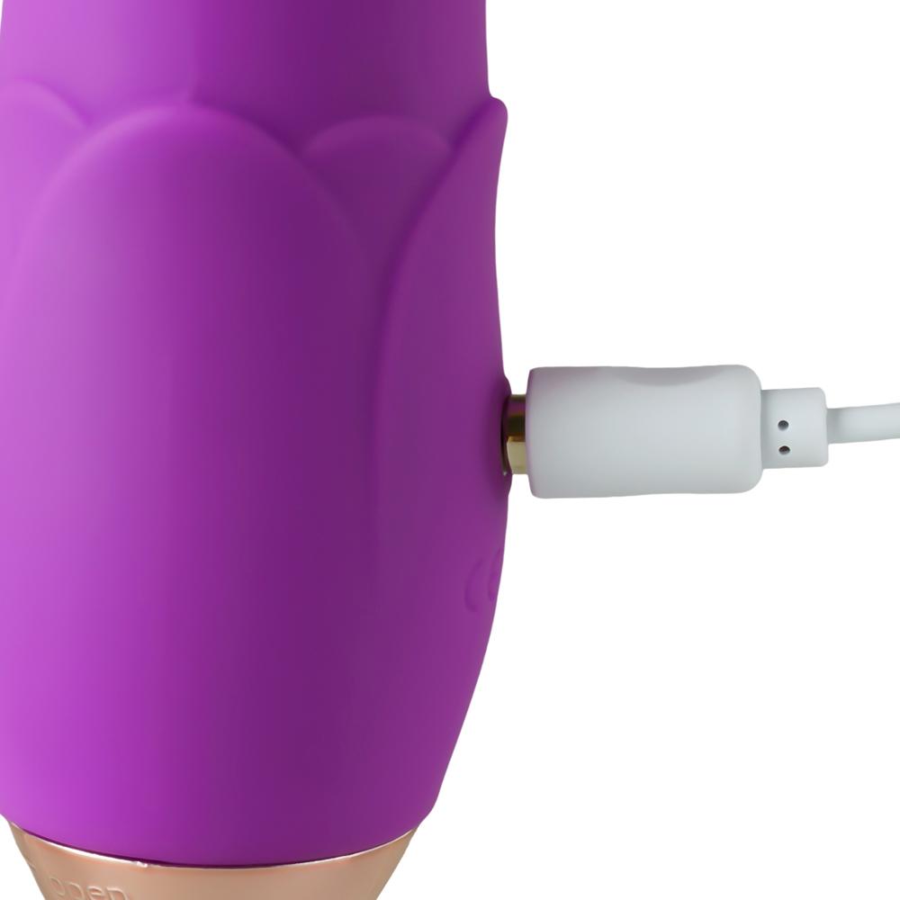 Purple 10-Speed Rechargeable Shower-Compatible Vibrating Wand