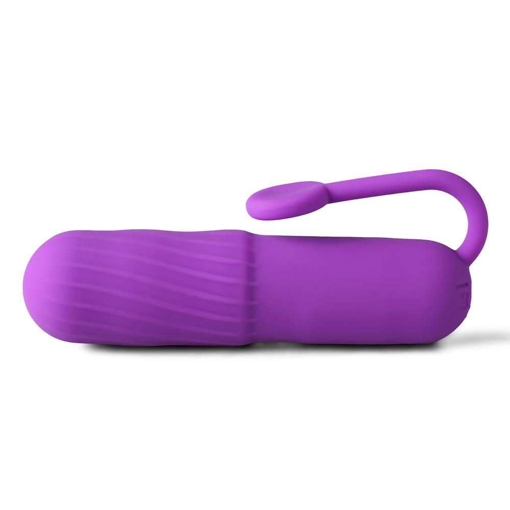 Purple 10-Speed Rechargeable Vibrating Bullet with Silicone Grip Handle