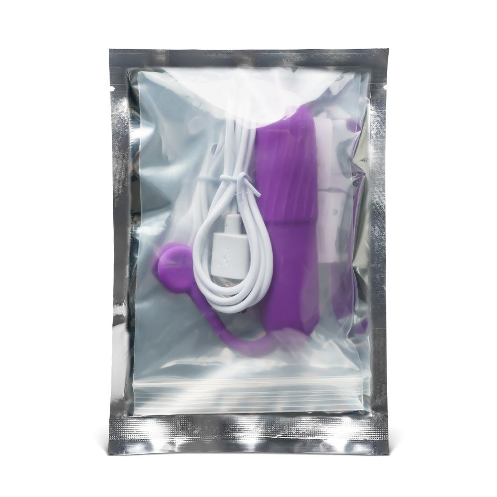 Purple 10-Speed Rechargeable Vibrating Bullet with Silicone Grip Handle