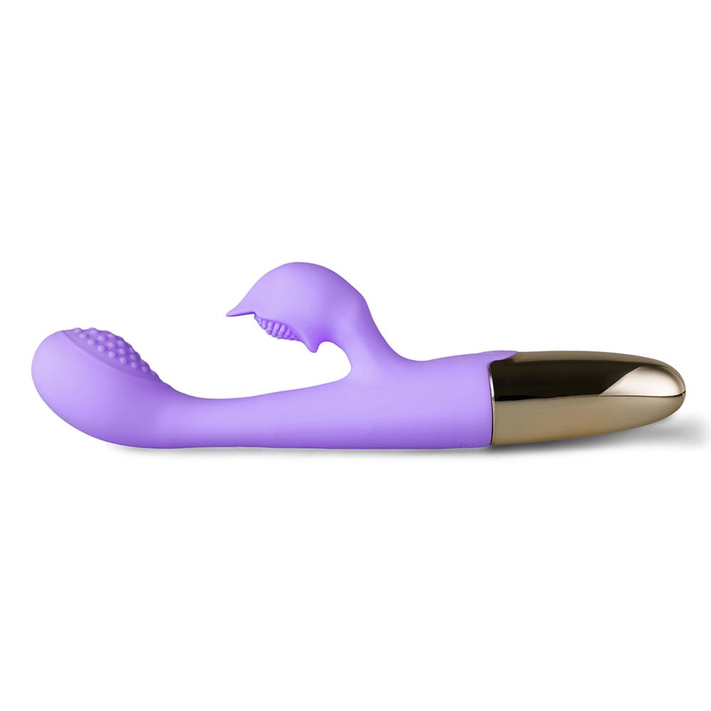 Purple 10-Speed Waterproof Vibrating Silicone Vibrator - Rechargeable