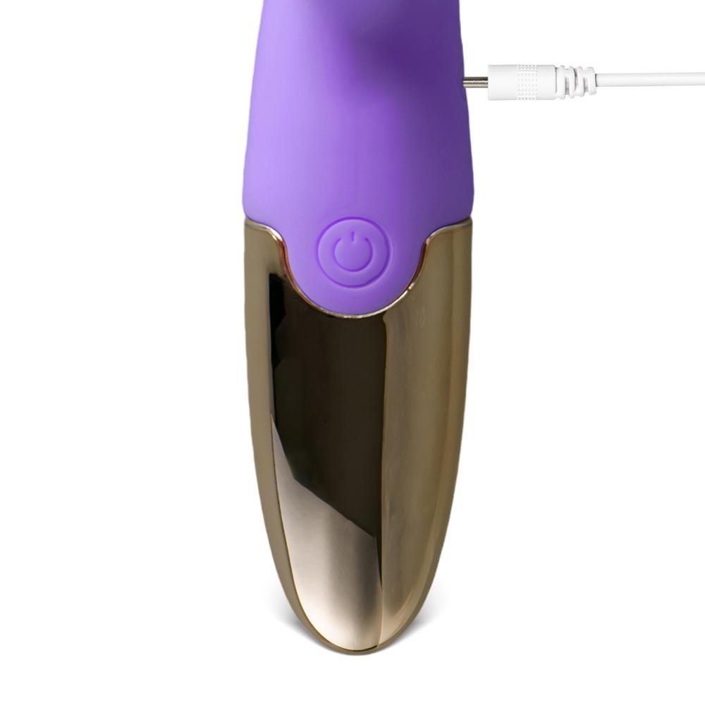 Purple 10-Speed Waterproof Vibrating Silicone Vibrator - Rechargeable