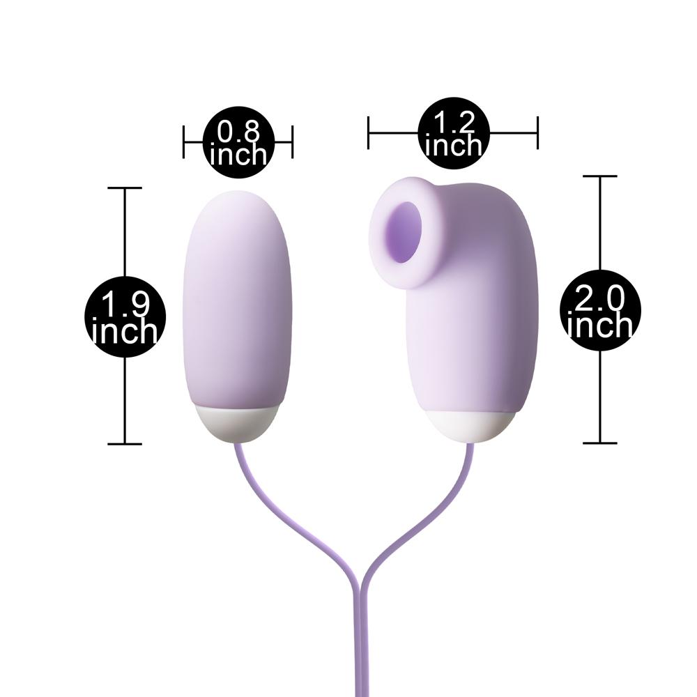 Purple 12-Speed Rechargeable Silicone Vibrating & Sucking Egg