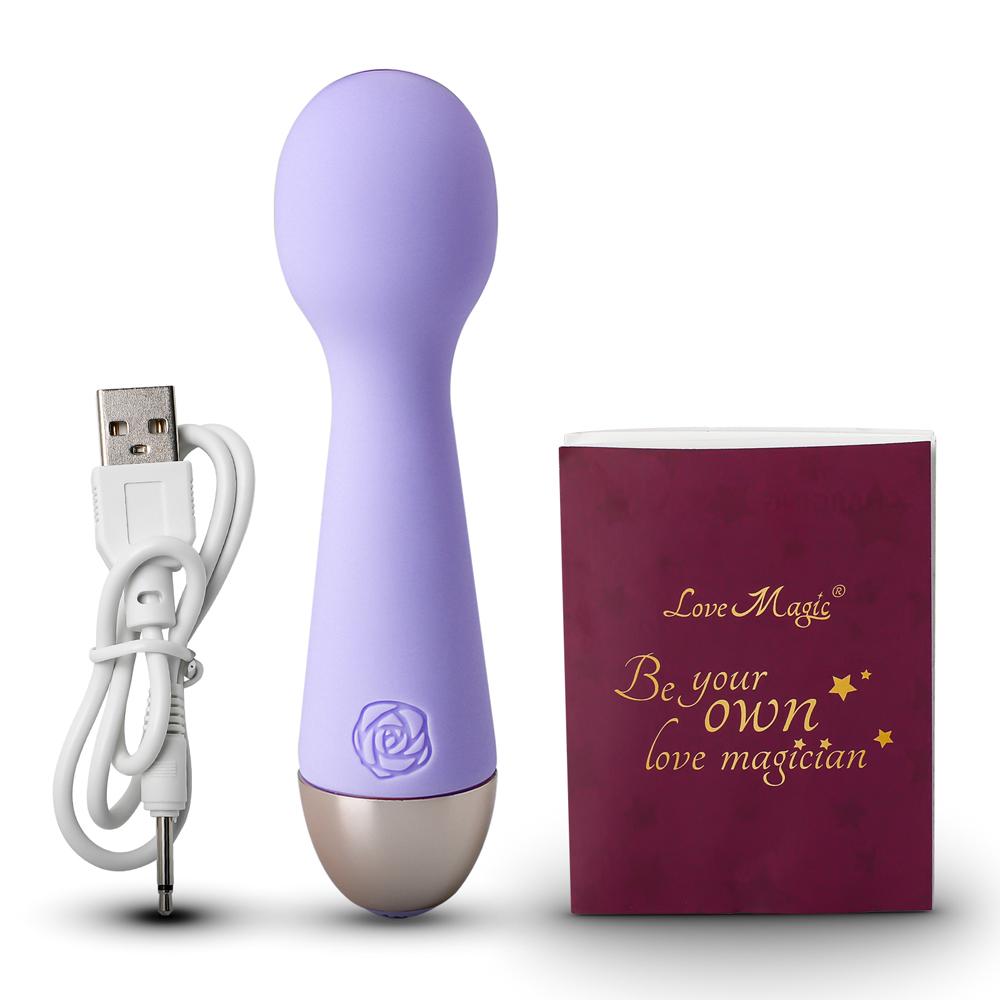 Purple Color 10-Speed Mini Vibrating Rechargeable Wand Massager