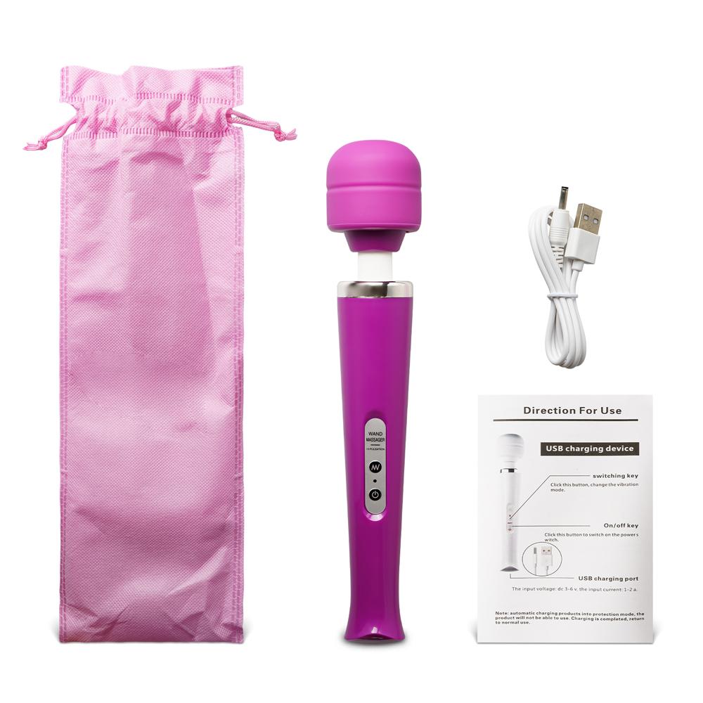 Purple Color 10-Speed USB Rechargeable Magic Wand Massager