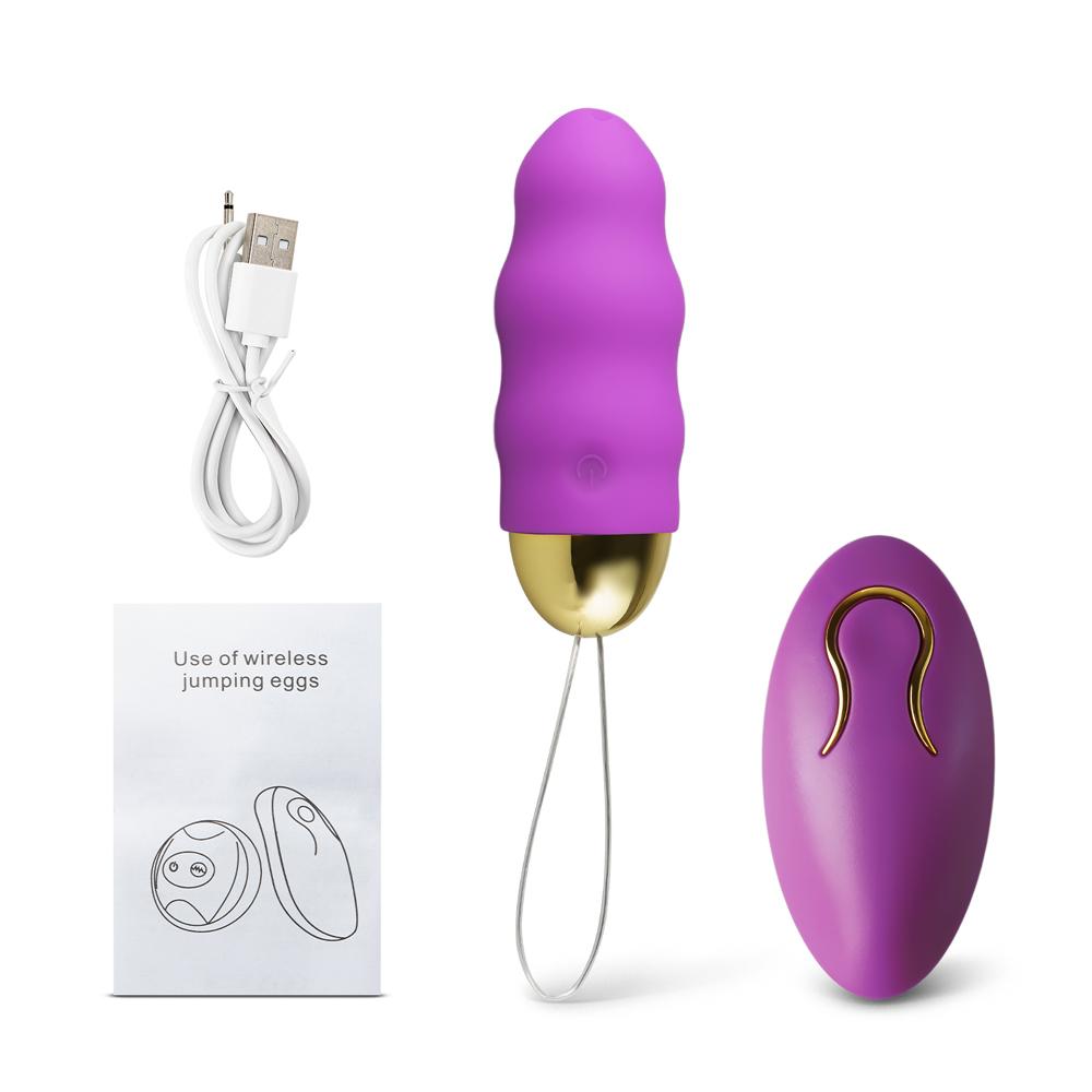 Purple Color 10 Speeds Rechargeable Remote Control Vibrator