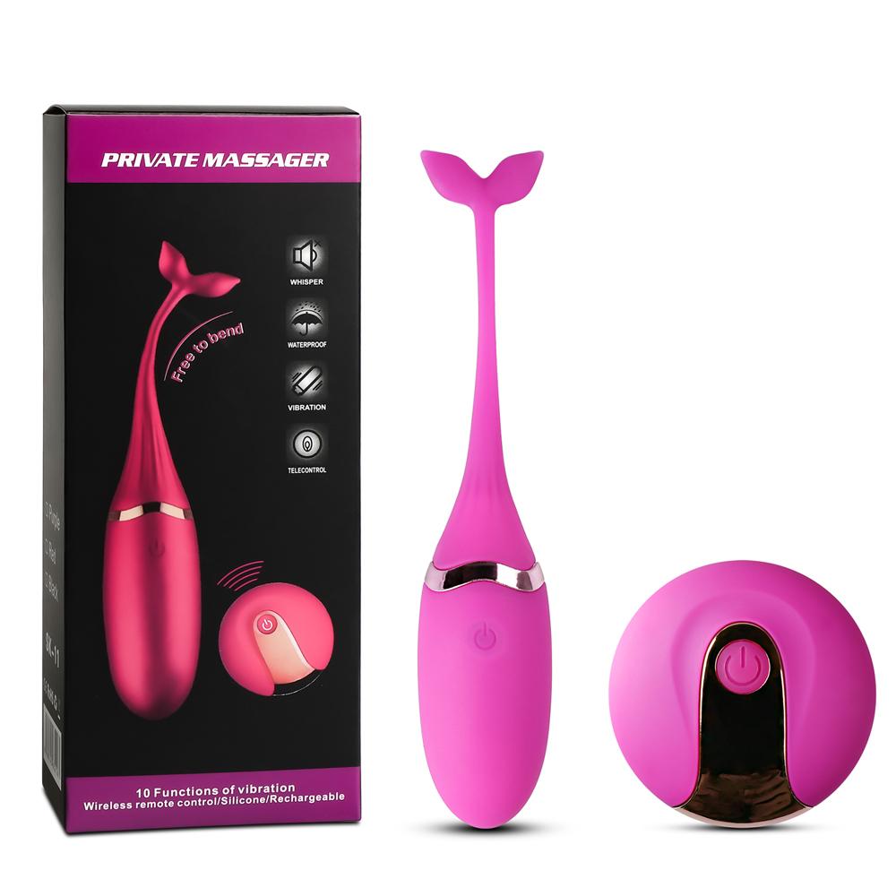 Purple Color 10 Speeds Rechargeable Silicone Remote Control Vibrating Egg