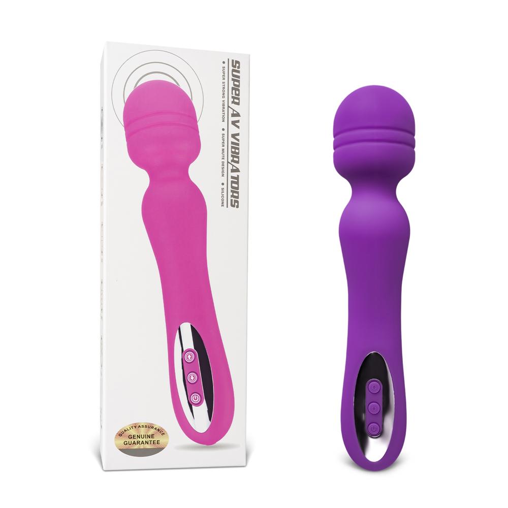 Purple Color 12-Speed Silicone Rechargeable Wand Massager (USB Recharging)