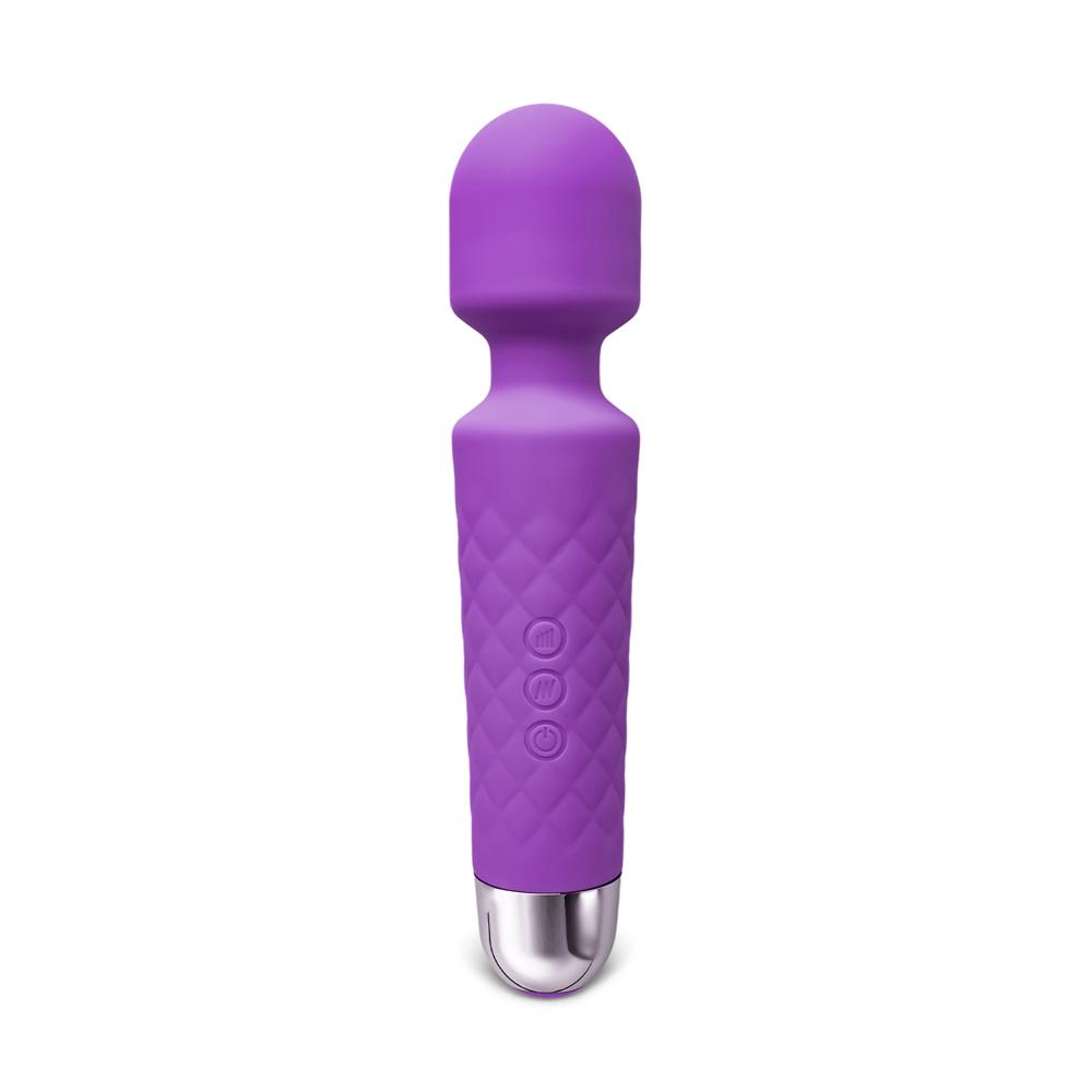 Purple Color 20-Speed Strong Vibrating Rechargeable Wand Massager (USB Recharging)