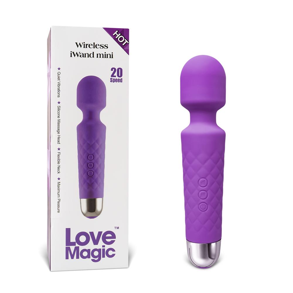 Purple Color 20-Speed Strong Vibrating Rechargeable Wand Massager (USB Recharging)