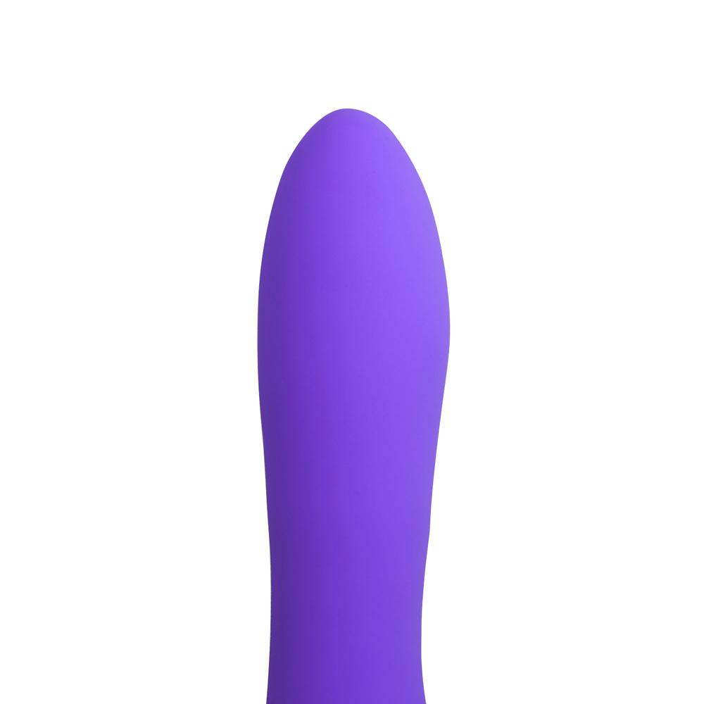 Purple Color 7 Speeds Rechargeable Silicone Vibrator with Rotation and Heating