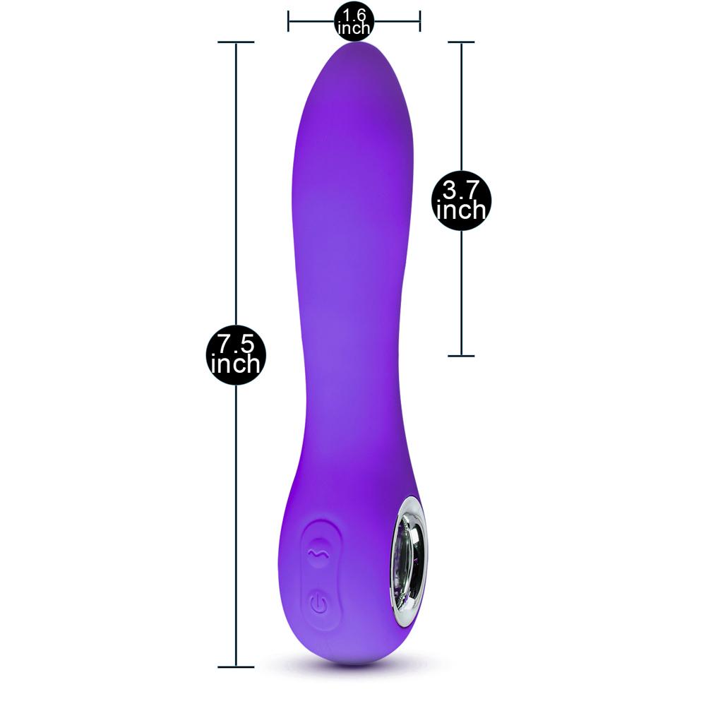 Purple Color 7 Speeds Rechargeable Silicone Vibrator with Rotation and Heating