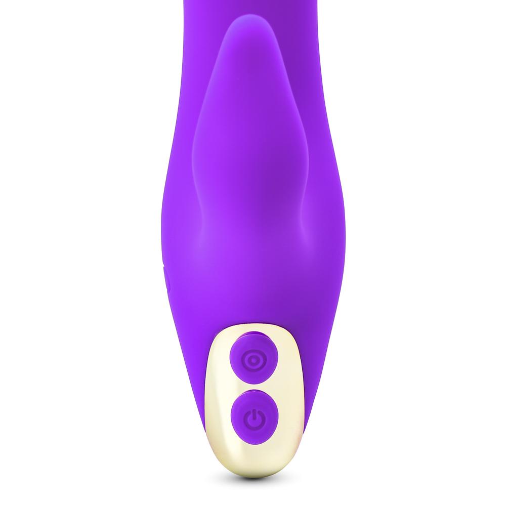 Purple Color 9 Speeds Rechargeable Silicone Penis Vibrator with Sucking Function