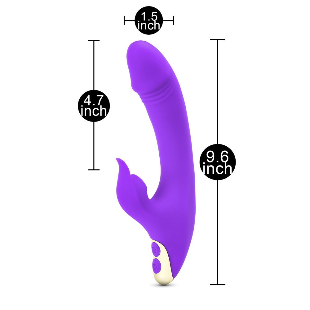 Purple Color 9 Speeds Rechargeable Silicone Penis Vibrator with Sucking Function