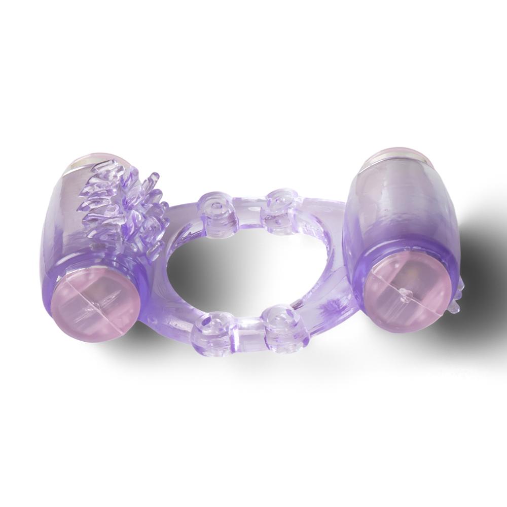 Purple Color Dual Vibrators Cock Ring