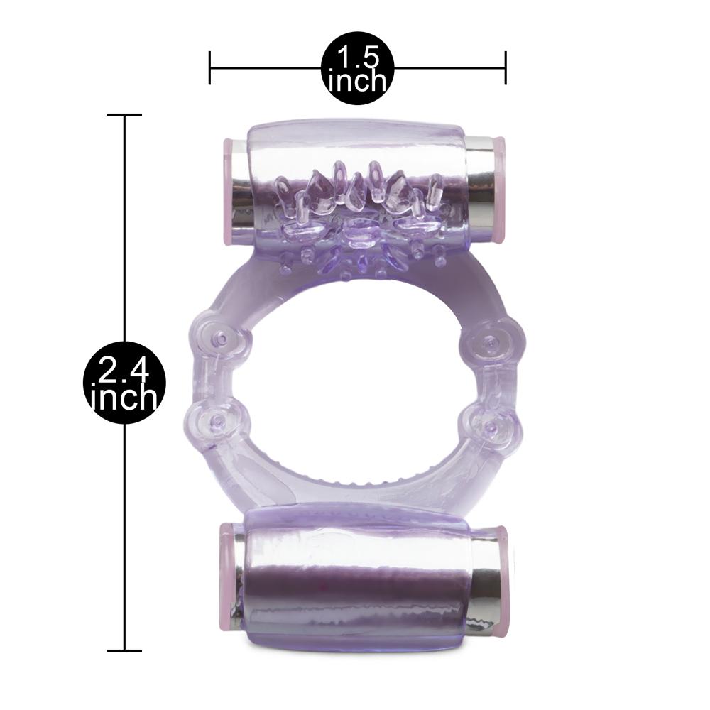 Purple Color Dual Vibrators Cock Ring