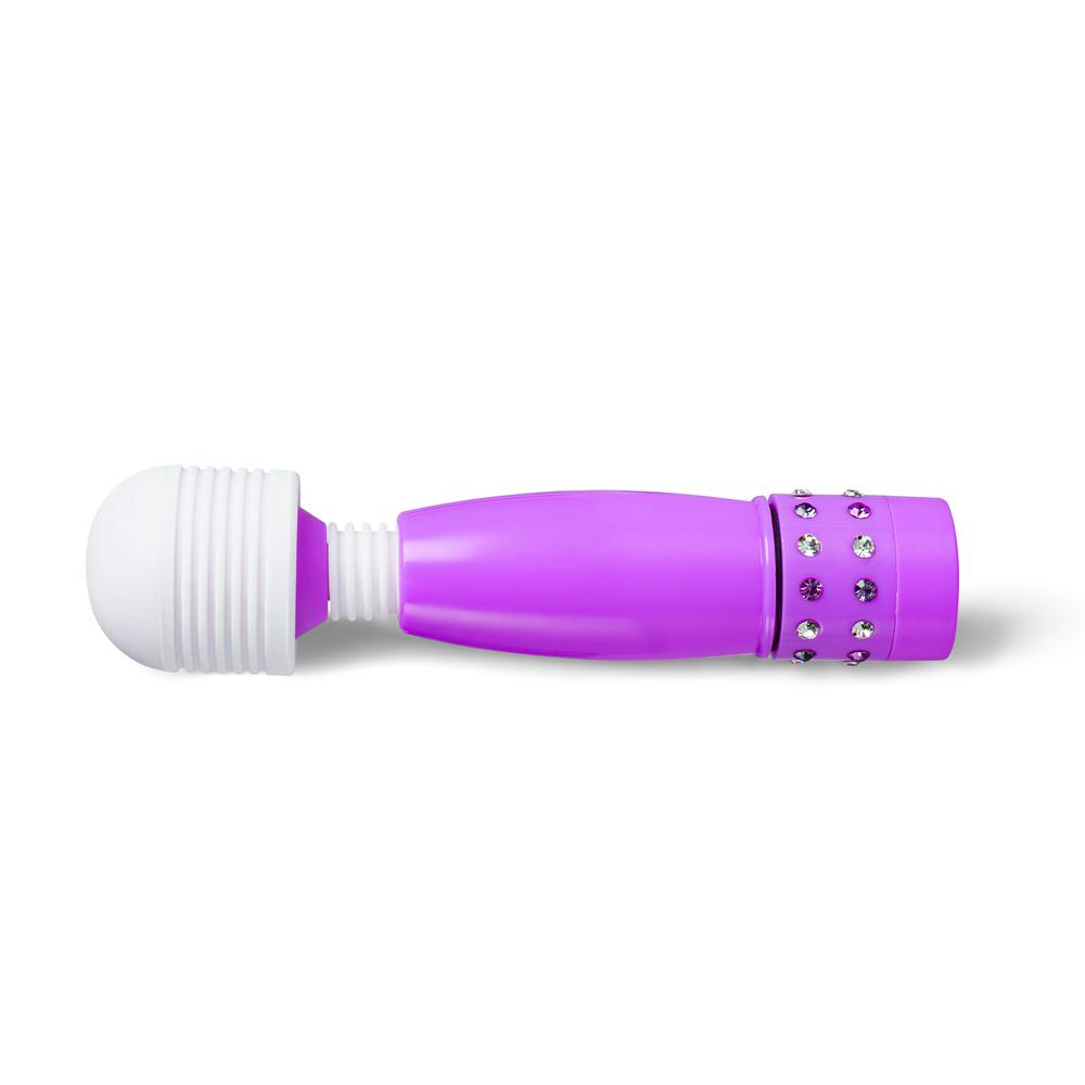 Purple Color Mini Wand Vibrator with Diamonds