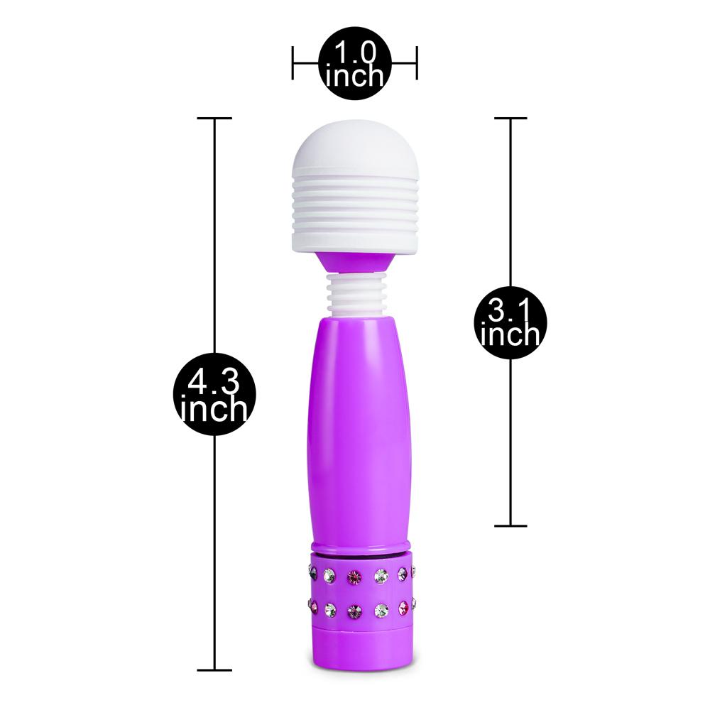 Purple Color Mini Wand Vibrator with Diamonds