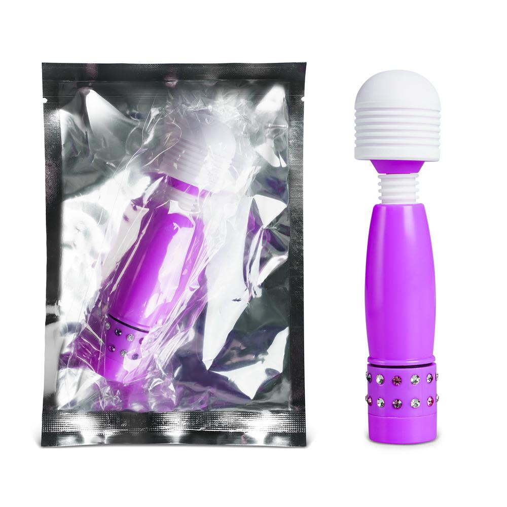 Purple Color Mini Wand Vibrator with Diamonds