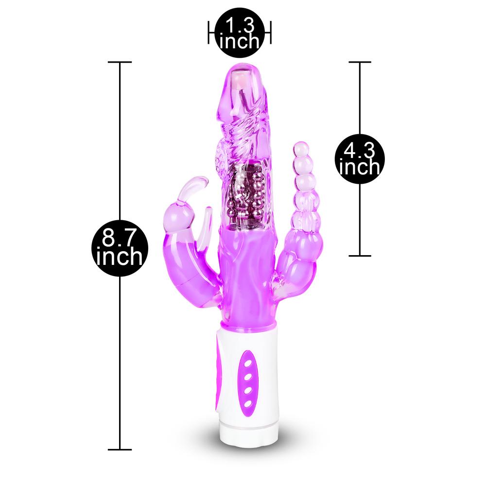 Purple Color Pearls and Rabbit Vibrator with Vibrating Beads