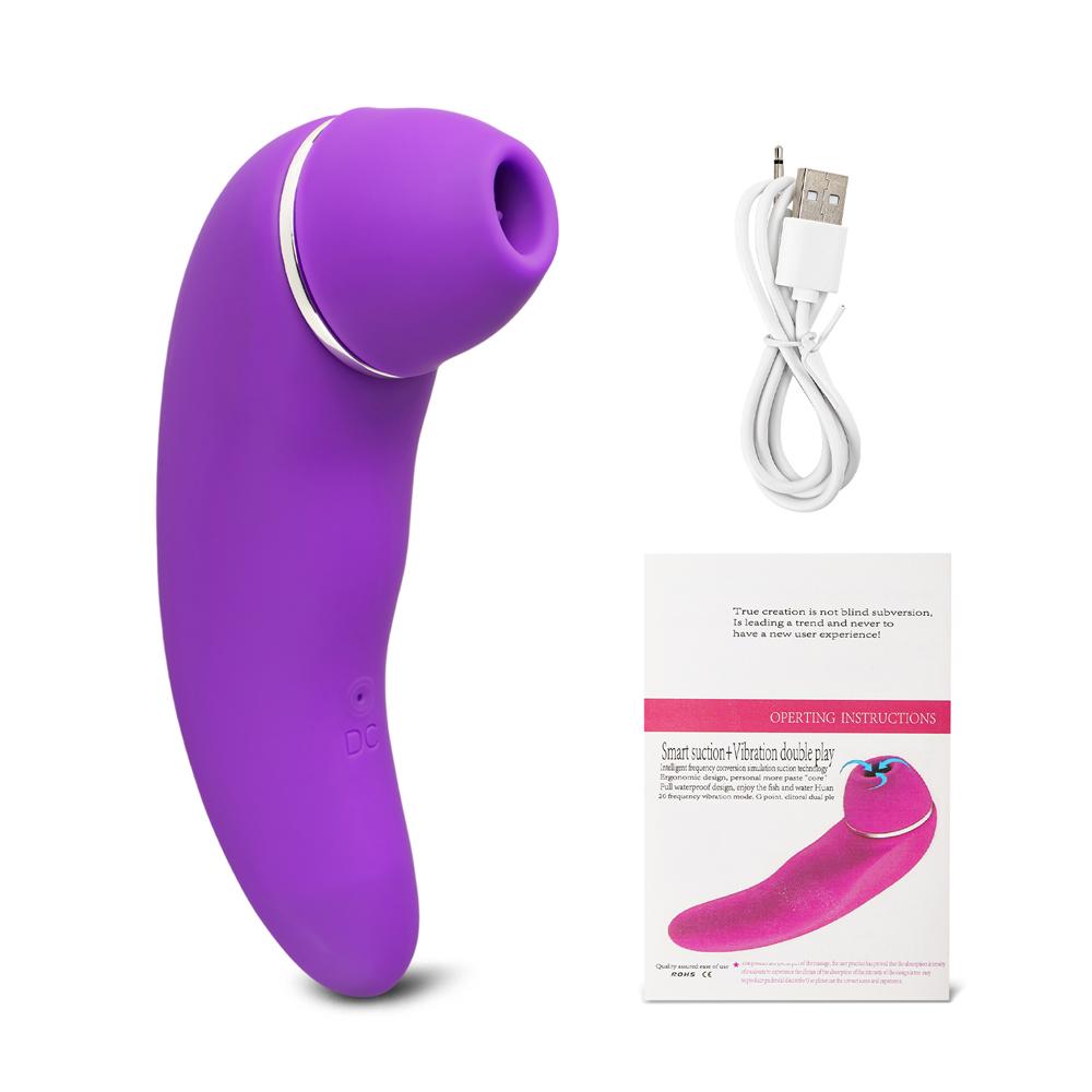 Purple Color Rechargeable Silicone Clitoral Stimulator ( Suction and Vibration )